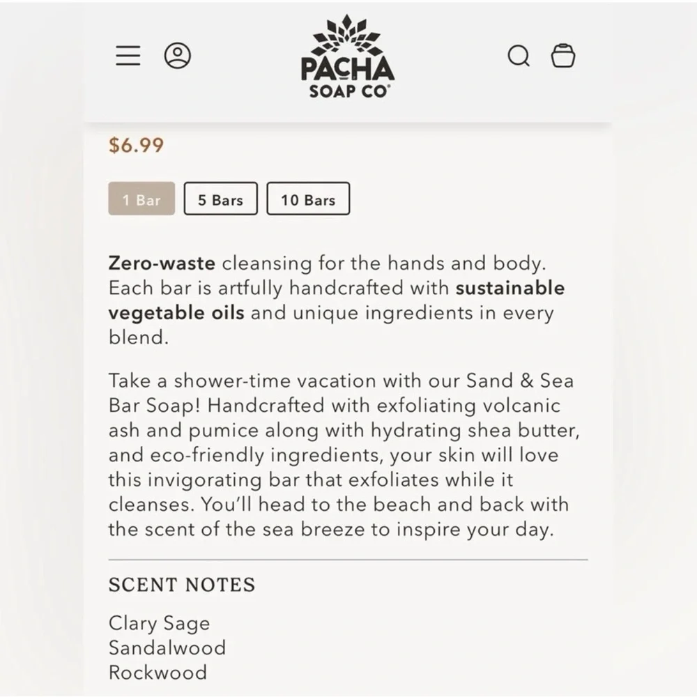 NEW 4 SOAPS FROM PACHA SOAP CO 100% NATURAL ARTISAN EXFOLIATING BARS 4OZ EACH - Picture 9 of 14